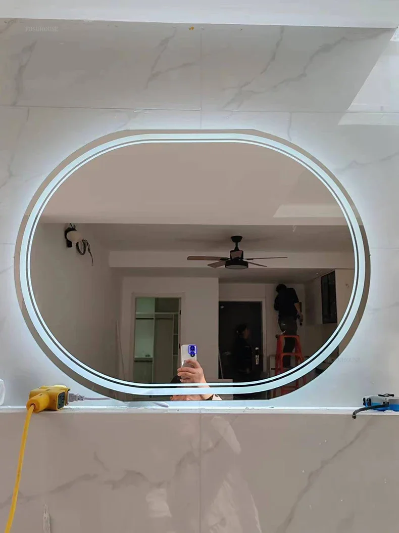 Description Picture 2 of itemEuropean Simple Mirror for Toilet Touch Screen Luminous Defogging Bath Mirrors Smart Light Luxury Household Mirrors for Bedroom