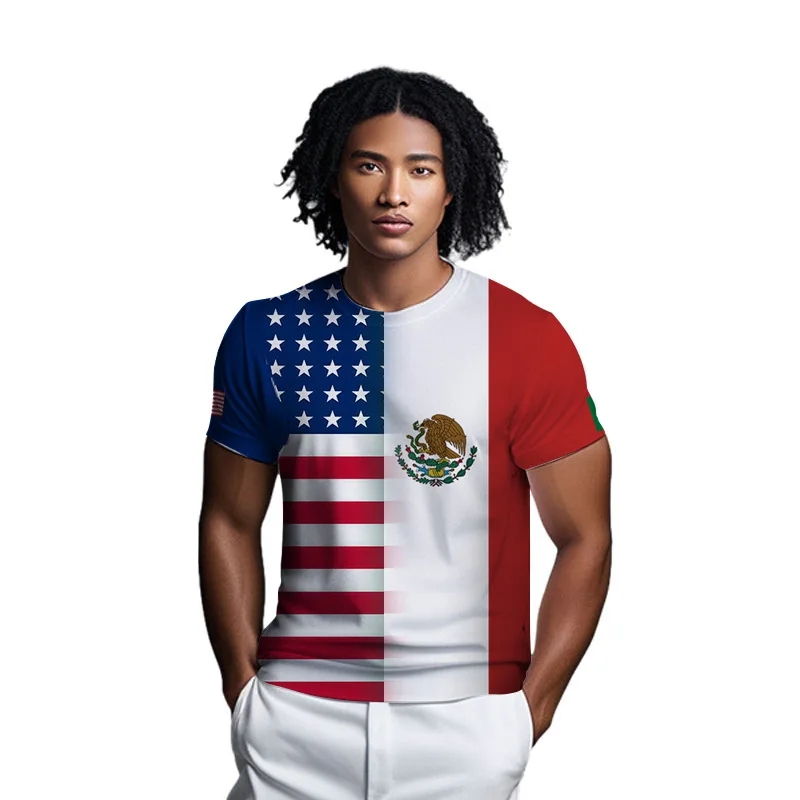 

Quick-Drying T-shirt Custom American Mexican Football League Team Uniform Activity Short Sleeve Printed Logo T-shirt