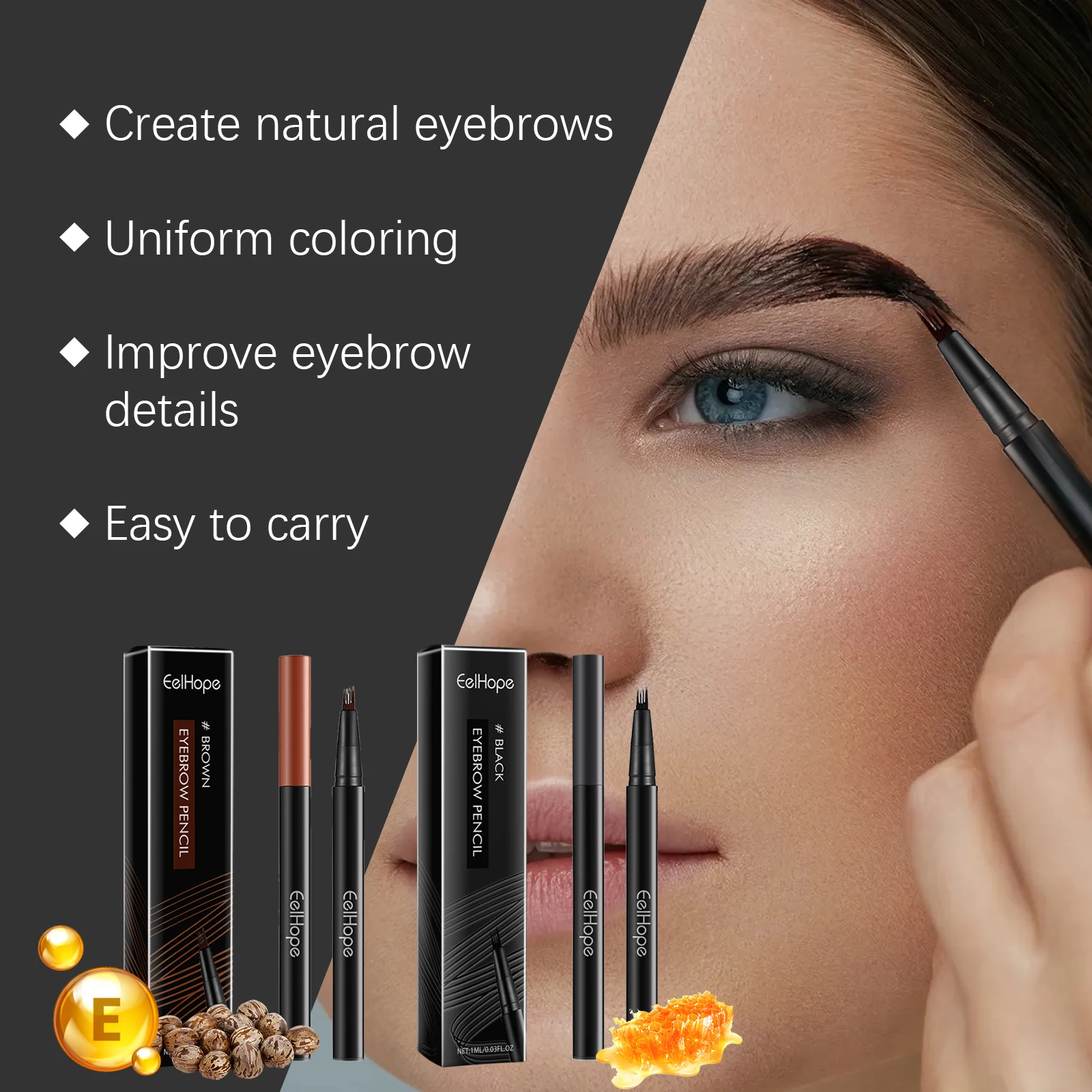 Natural Waterproof Four Claw Eyebrow Pencil