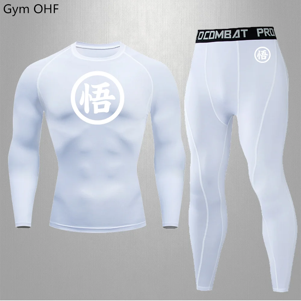 Compression Training Set Running Fast Drying Compression Clothes Autumn Sports T-shirts Fitness Badminton Training Clothes 4