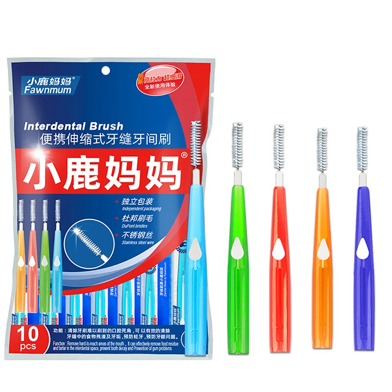 

Dental Oral Hygiene Push-pull Interdental Brush Adults Tooth Cleaning Floss Brush Tooth Pick 5 Size Brush Head 0.6mm 1.2mm Makeu