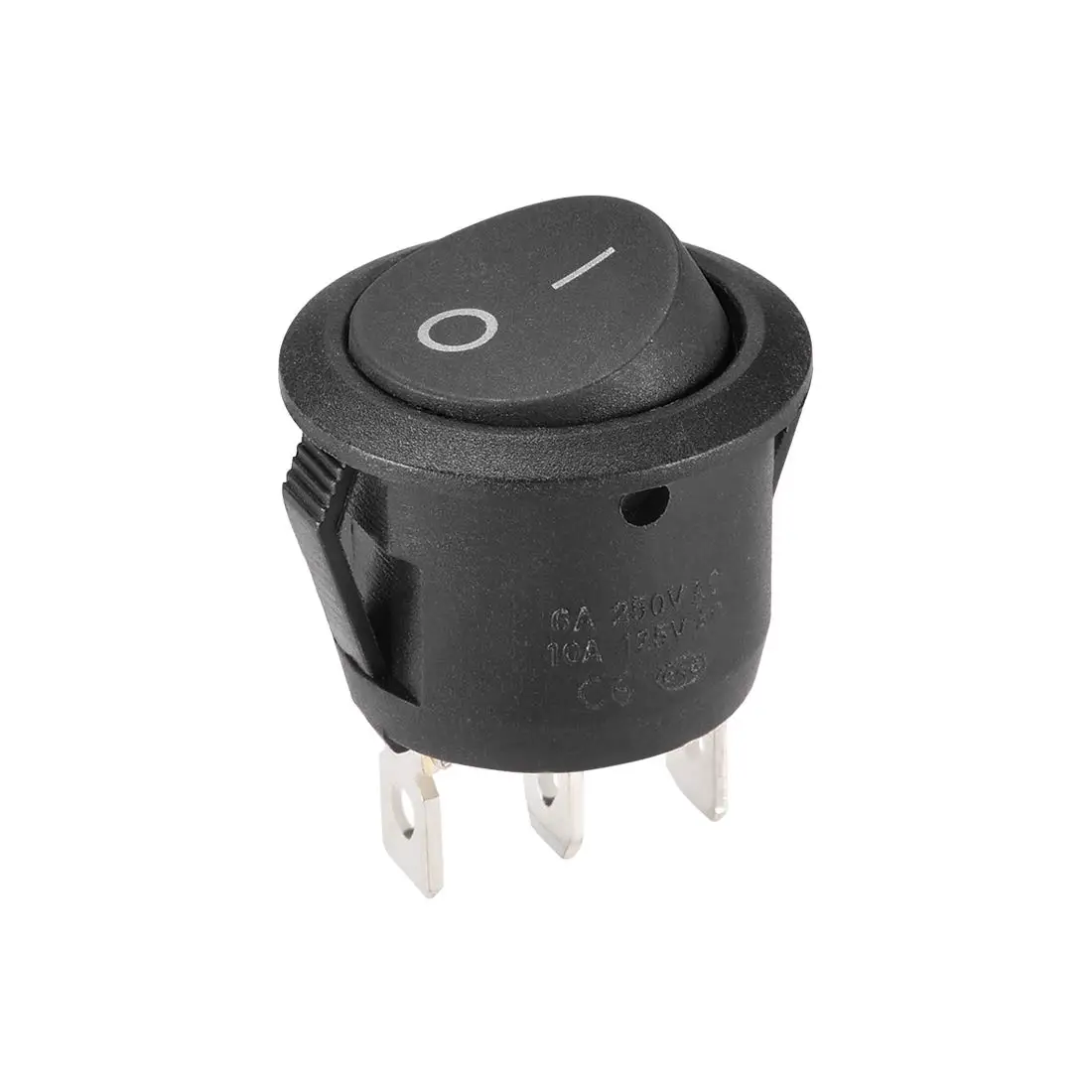 

Keszoox SPST Boat Rocker Switch Round Toggle Switch Black for Boat Marine ON/ON AC 250V/6A 125V/10A 1pcs