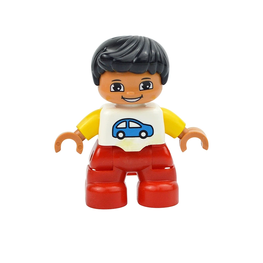 Jumbo Building Block Character Set - Farmer, Pirate, Worker, Doctor & Policeman Figures