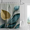 3D Flower Embossed Shower Curtain 180x 200cm Bathroom Toilet Decoration Tropical Plant Partition Curtain Waterproof 1