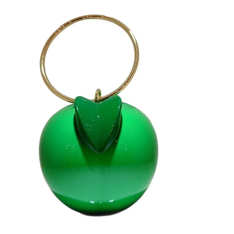 Cute Peach Design Women Handbags Round Evening Bags for Women Acrylic Shoulder Crossbody Bag Party Purse Funny Clip Box Bag NEW