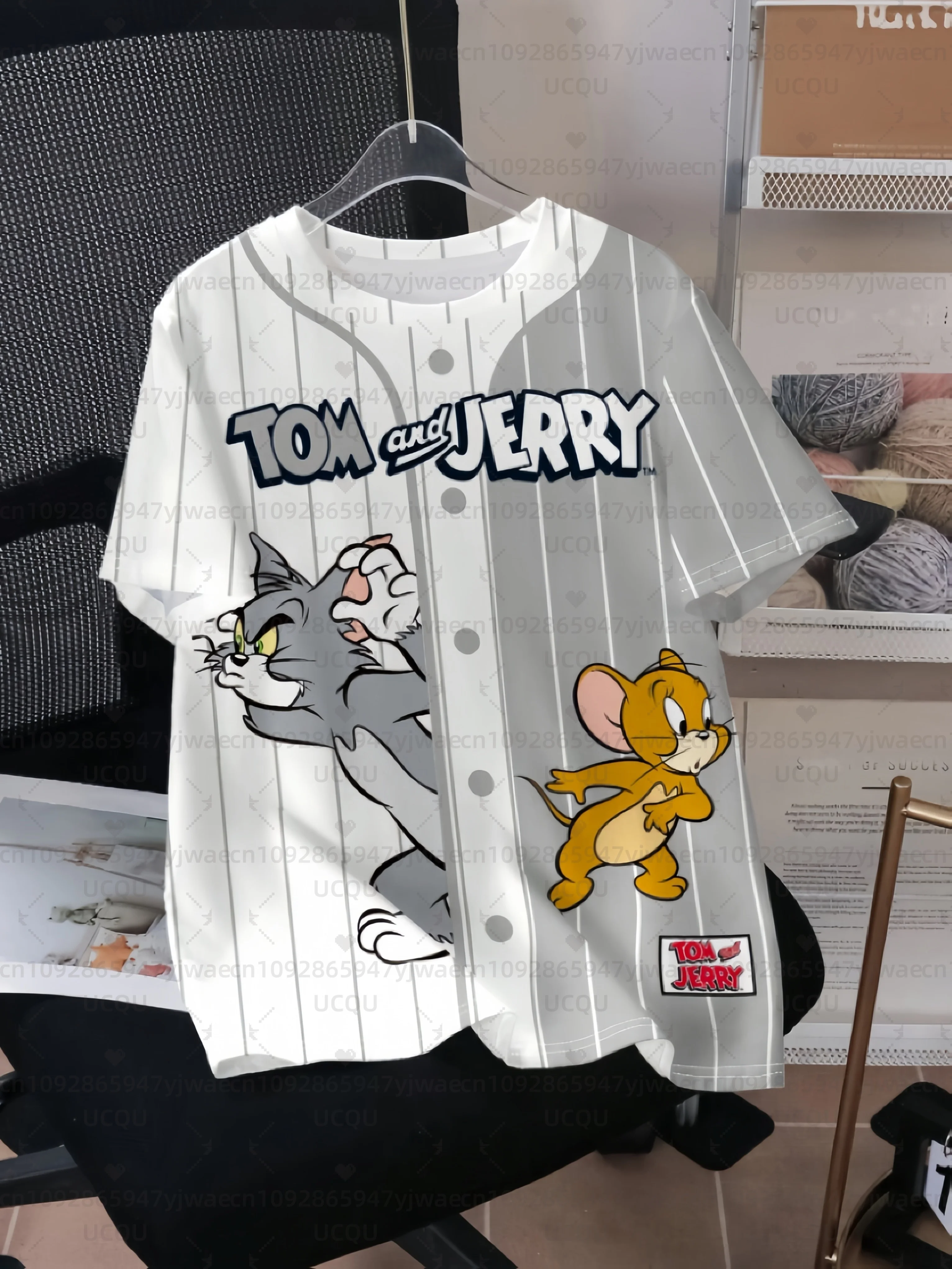 2026 Sommer Neue Herren- und Damen-T-Shirts mit Cartoon-Motiv Tom und Jerry, Kurzarm, Atmungsaktiv, Schnelltrocknend, Lässige Paar-T-Shirts – Detail 3