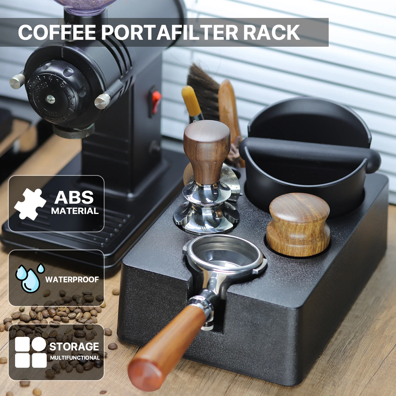 51/53/58mm ABS portafiltro per caffè portafiltro supporto distributore Espresso Tamper Mat Stand Espresso Knock Box accessori per caffè