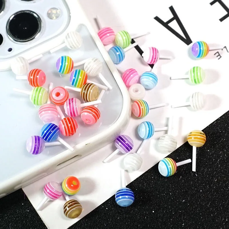 50 Stück Miniatur-Lutscher/ 1:12 Kawaii-Anhänger für Nägel, Bastelarbeiten, Schmuck/ Niedliche 3D-Anhänger, Schmuck, 3D-Lutscher-Anhänger – Detail 6