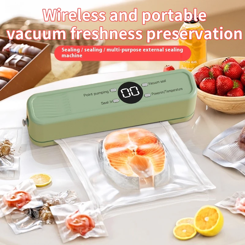 Wireless Vacuum Sealer Machine Food Sealing System Portable 60KPA Suction Kitchen Vacuum Sealer for Food Preservation Dry Moist 3
