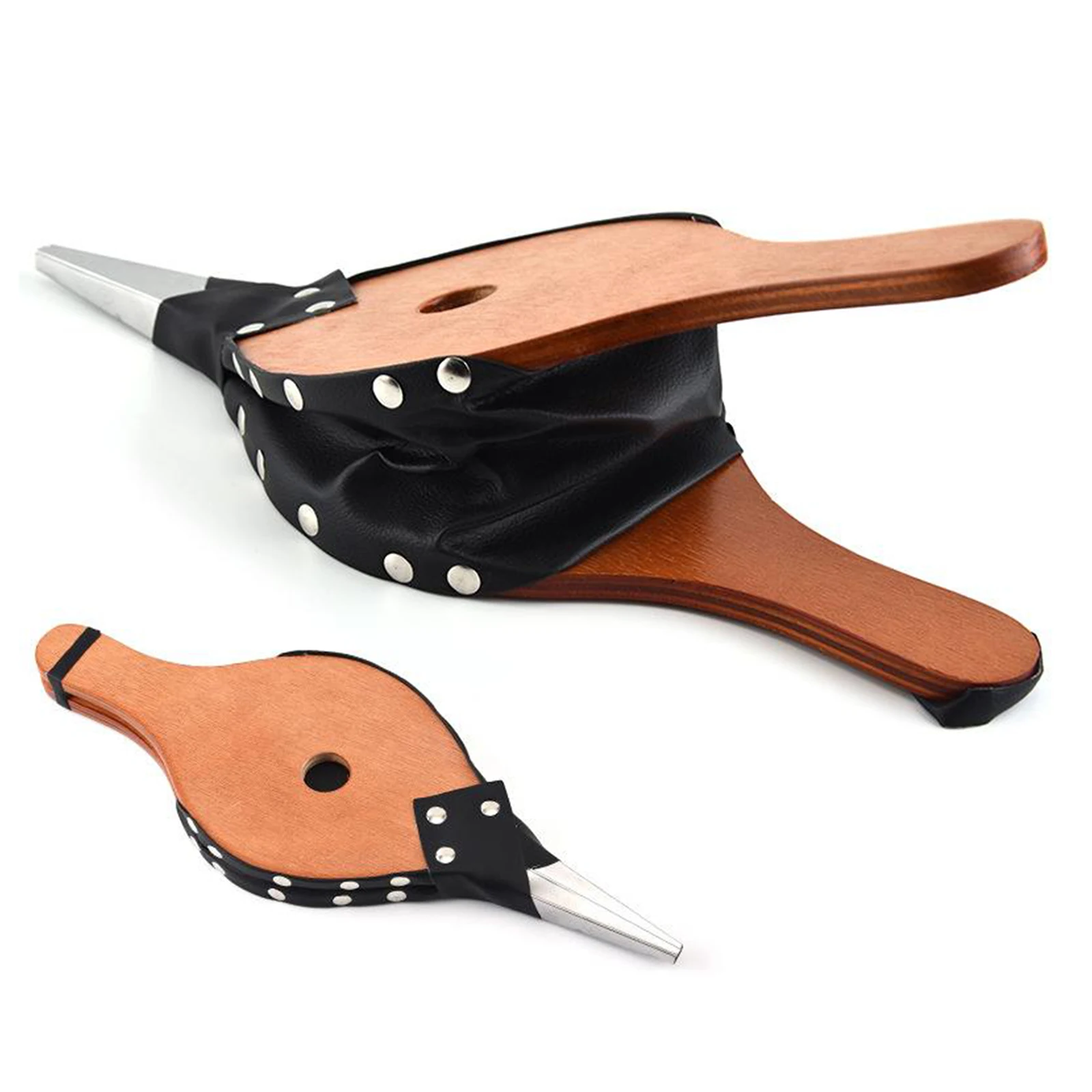 Stove Fan Outdoor Barbecue Tool Leather Tiger Fireplace Blower Manual Wooden Chulisia Handheld Bellows for BBQ Grill Fireplace Decorative