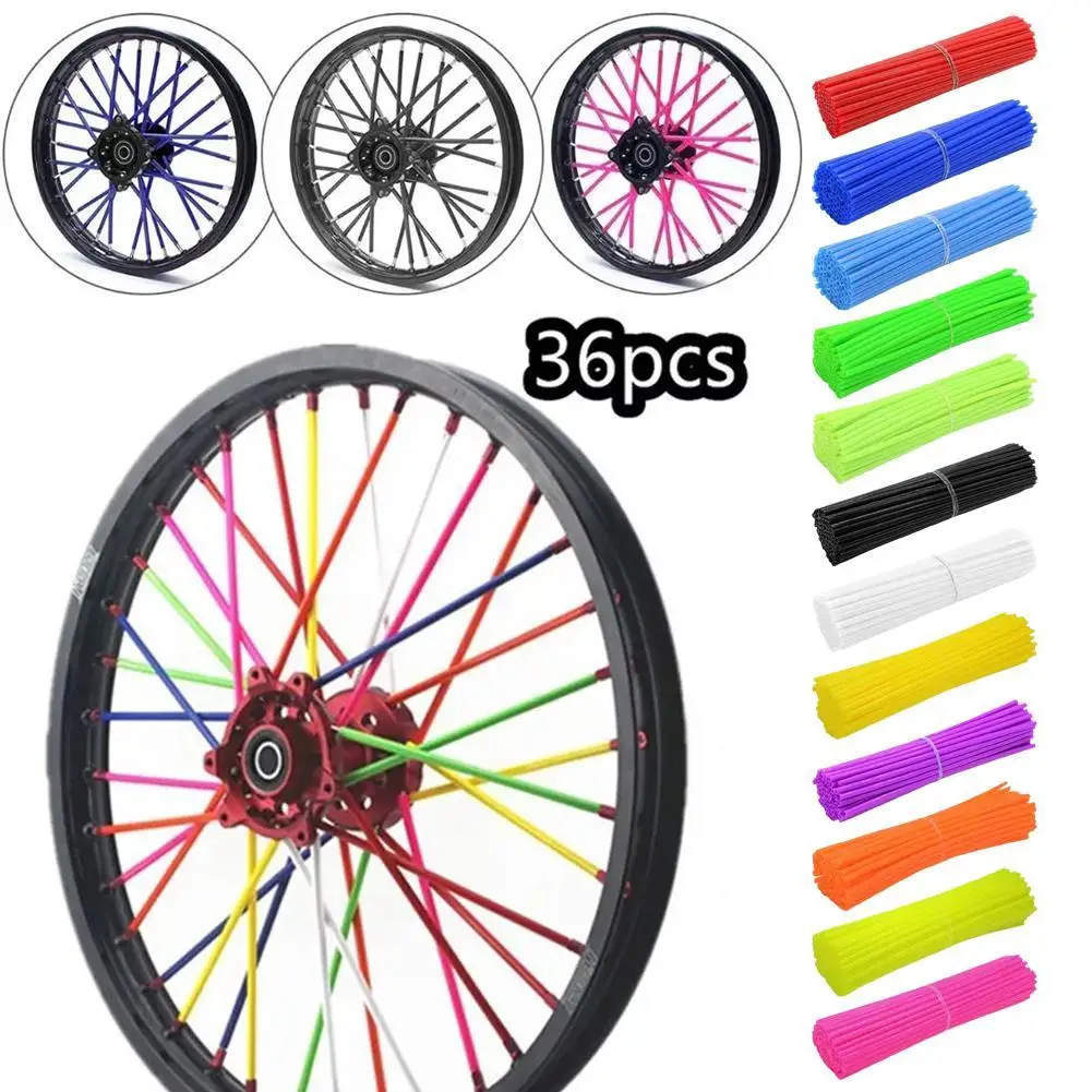 Bicycle Wheel Protector Wraps 24cm Wheel Rim Spoke Wrap Kit for Motorcycle Bike Color Rims Skin Trim Covers Pipe