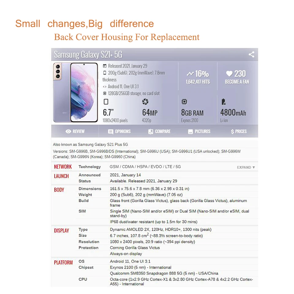 Samsung Galaxy S21 Plus S21+ 5G 256GB ...