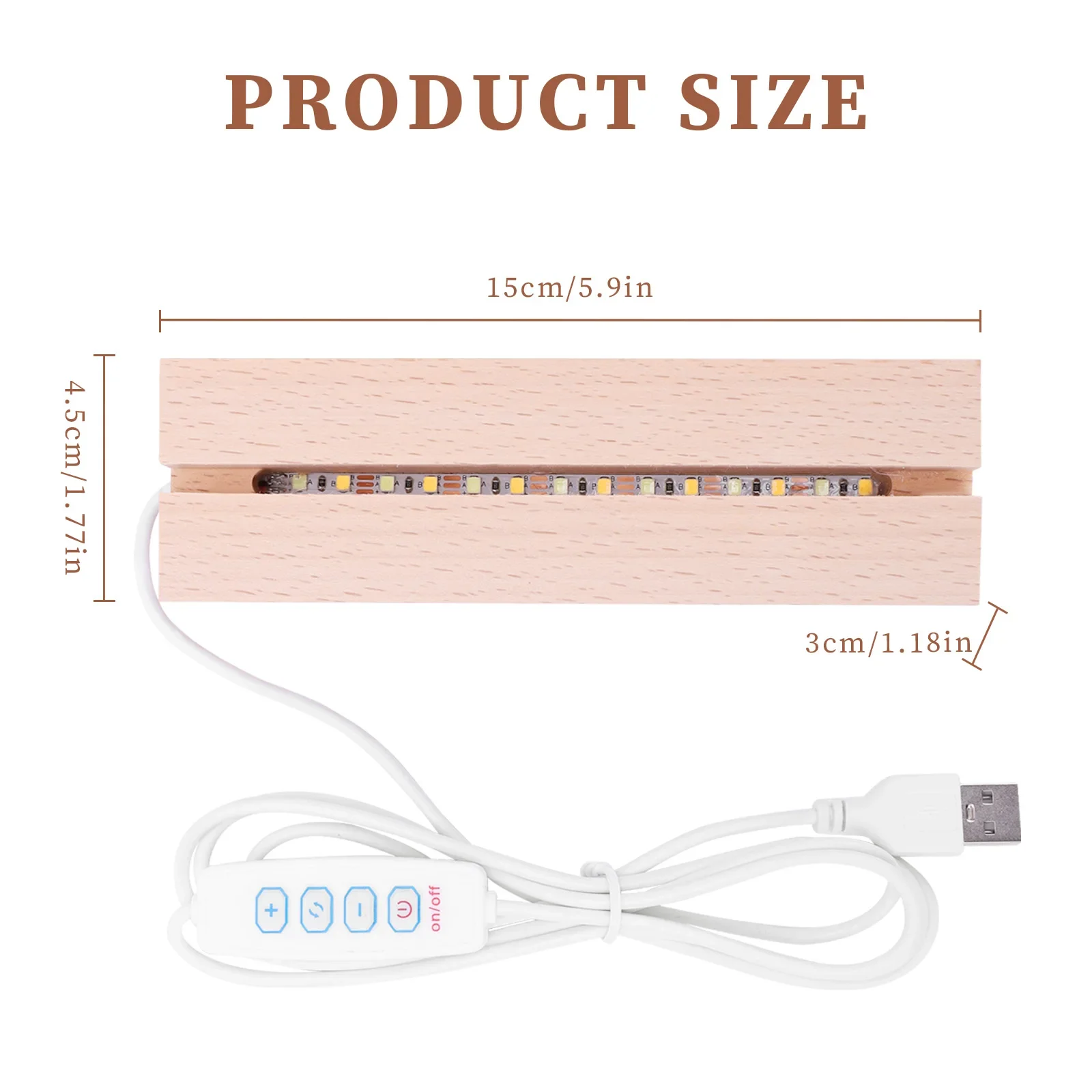 1-10pcs LED Wood Light Display Crystal Acrylic Lighted Base USB Wooden Stand for Resin Art Craft Lights Decor 스탠드 led 조명