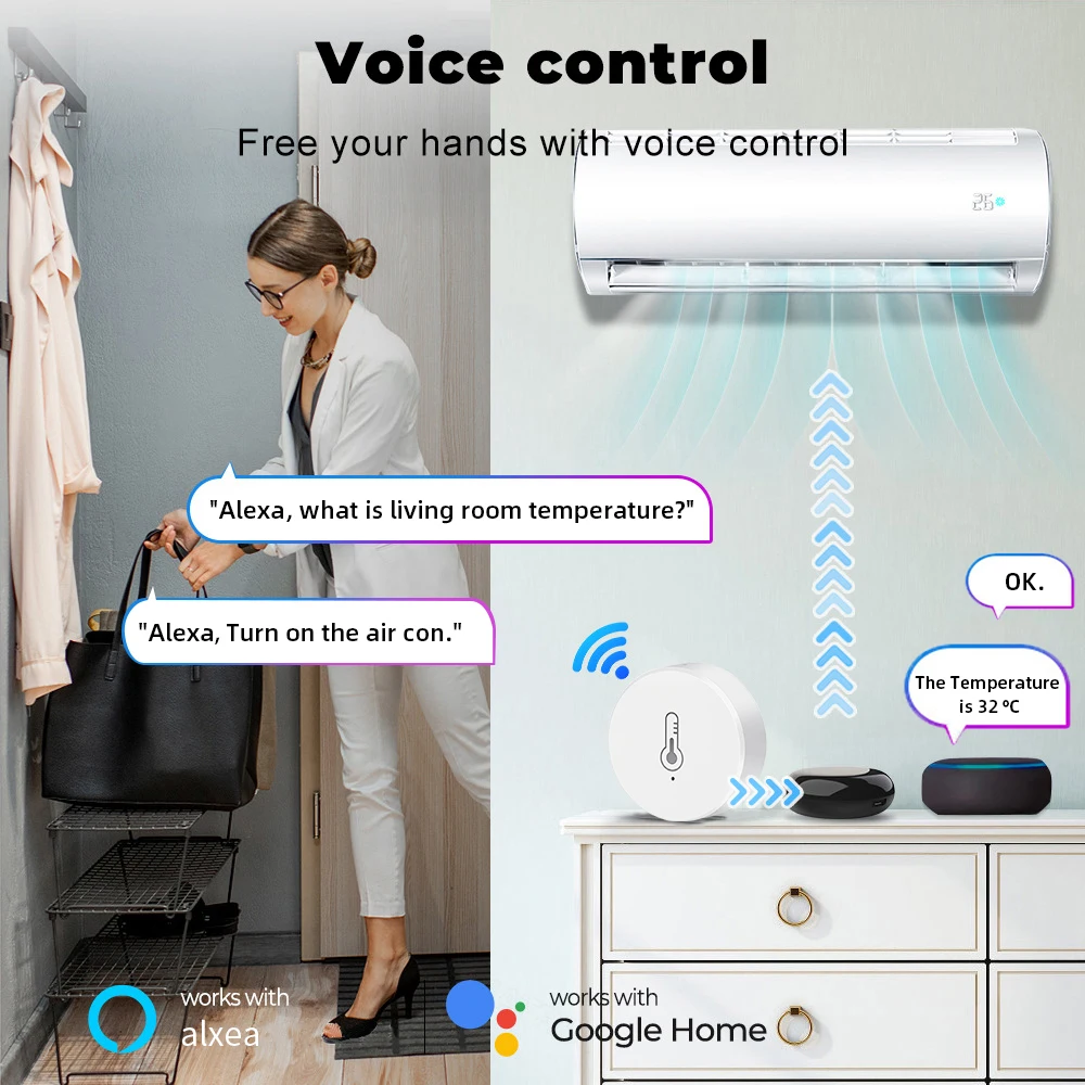 Haozee Ewelink Zigbee 3.0 Temperature And Humidity Sensor Remote Monitor Battery