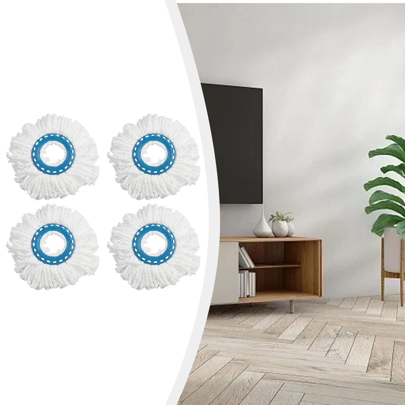 

4pcs Mop Head Replacement Rotating Mop Cloth Microfiber High Water Dirt Absorption For Leifheit Clean Disc Cleaning Accessories