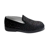 New Comfy Boys Party Shoes Litter And Big Boys Vintage Velvet Rhinestone Designer Loafers Slip On Shinny Shoe Tuxedo Dress Shoes 2