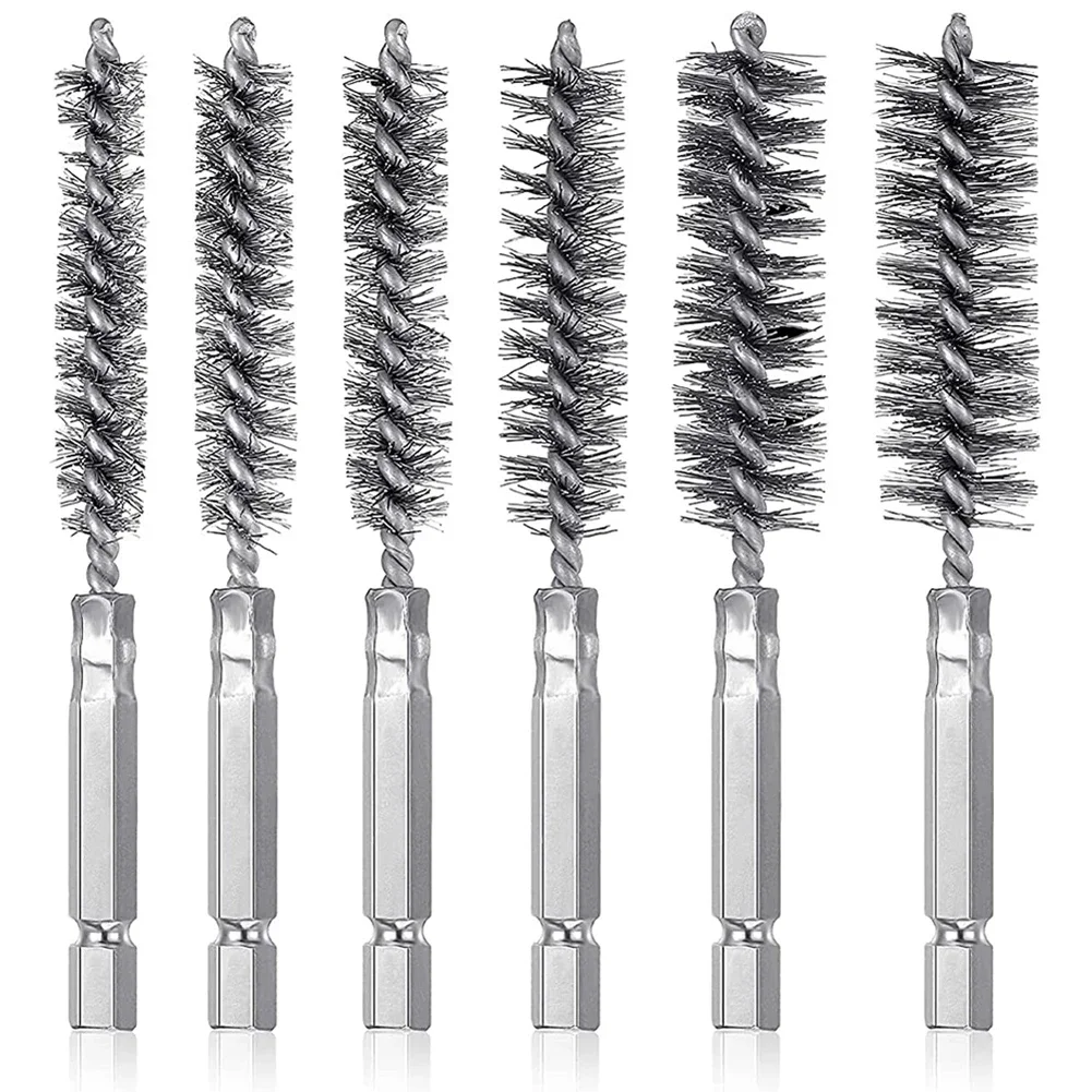 8-19mm Chimney Brush Cleaning Brush Round Steel Wire Fireplace Flue Pipe Rust Circular Thread Interface Industrial Pipe