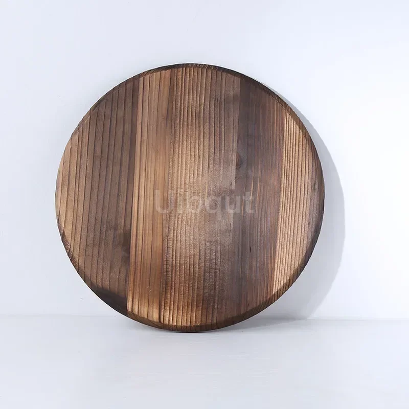 Wooden Pot Lid Handmade Fir Anti-scalding Wok Lid Hypotenuse Iron Wood Lid Iron Wok Wooden Pan