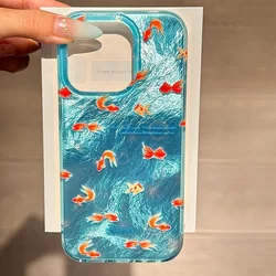Korean Blue Ocean Red Carp Vortex Pattern Phone Case Cover - iPhone SE (2020) (1)