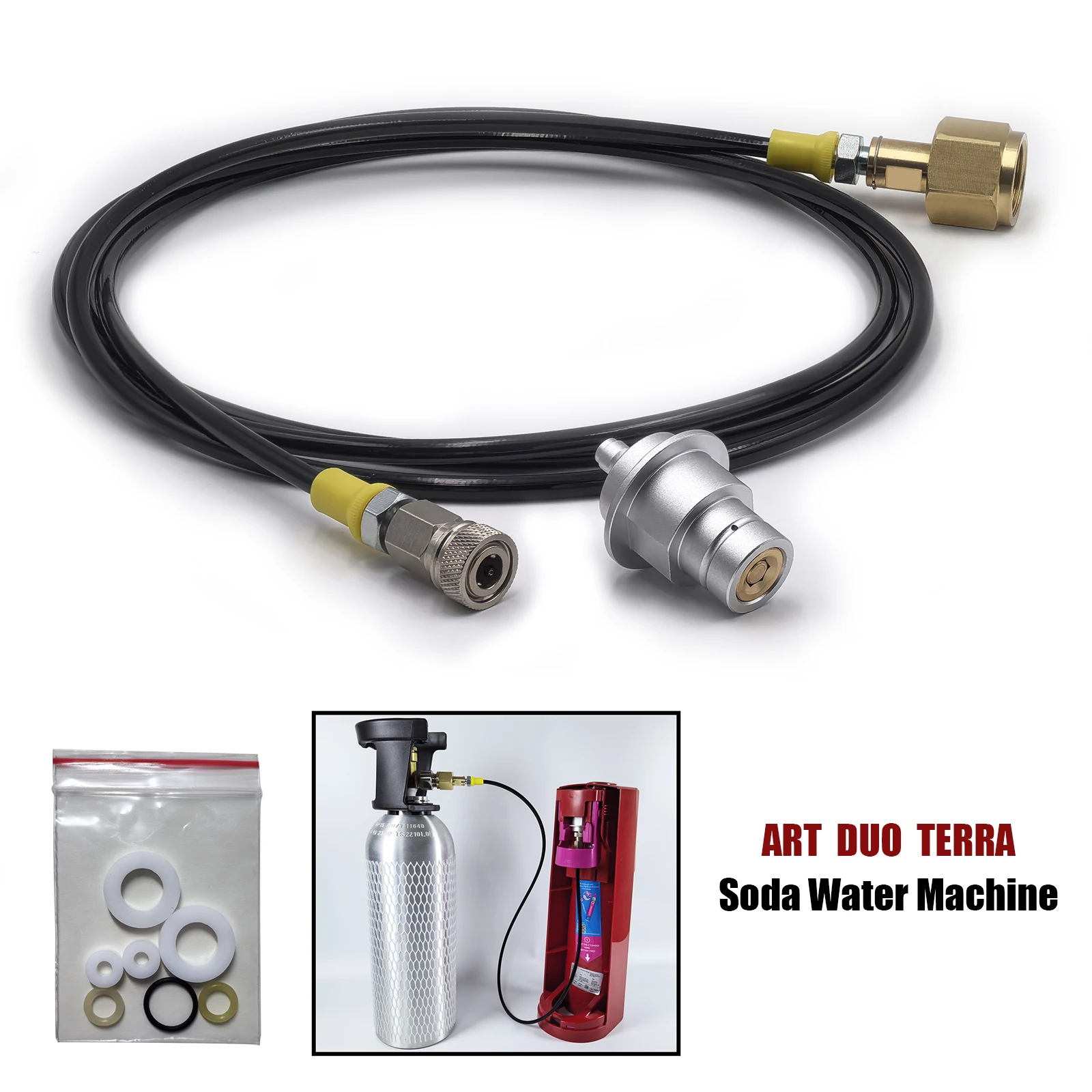 Kit adaptateur à intervalles précieux Terra DUO Art vers CO2, accessoires de fabricant d'eau gazeuse avec connecteur à déconnexion rapide W21.8-14 G3/4 CGA320