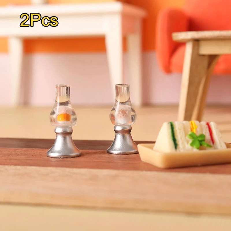 

2Pcs 1:12 Dollhouse Miniature Candle Holders Candelabra Home Model Decor Kids Pretend Play Toys Doll House Accessories