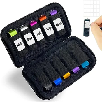 스토리지 팩에 10 개의 USB 플래시 드라이브, 드라이브 스토리지 팩 거치대, 휴대용 전자 액세서리 가방, USB 메모리, 1 개