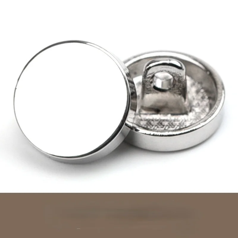 10PCS Metal Flat Buttons – 11.5mm Matte Silver, For Suits, Coats, Jackets & Shirts