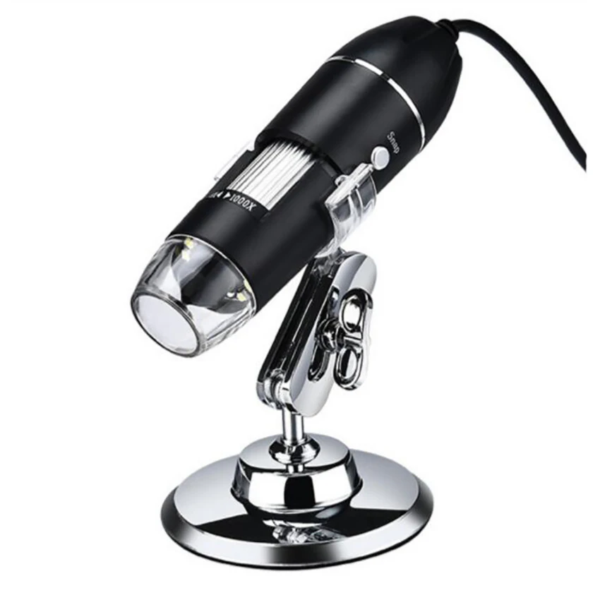 확대현미경, 500X 1000X 1600X LED USB 2.0 디지털 현미경, 금속 스탠드가 있는 미니 카메라, 윈도우 7 8 10 XP 지원