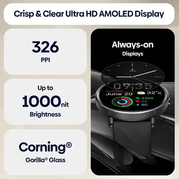 Zeblaze GTR 3 Pro Voice Calling Smart Watch 1.43" AMOLED Display 316L Stainless Steel Frame Fitness Tracking Smartwatch 3