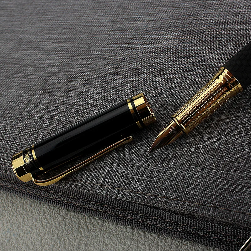 New Luxury Cloth Weave Metal Fountain Pen Fine 0.5MM Nib Beautiful Excellent Writing Gift Pen School Supplies