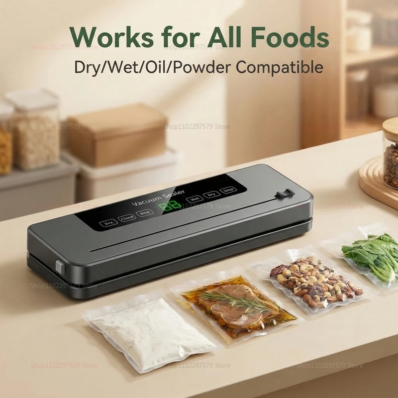 Vacuum Sealer Machine for Dry and Wet Food Food Storage Sealing with Built-in Cutter UV Kitchen Food Vacuum Packaging Machine 6