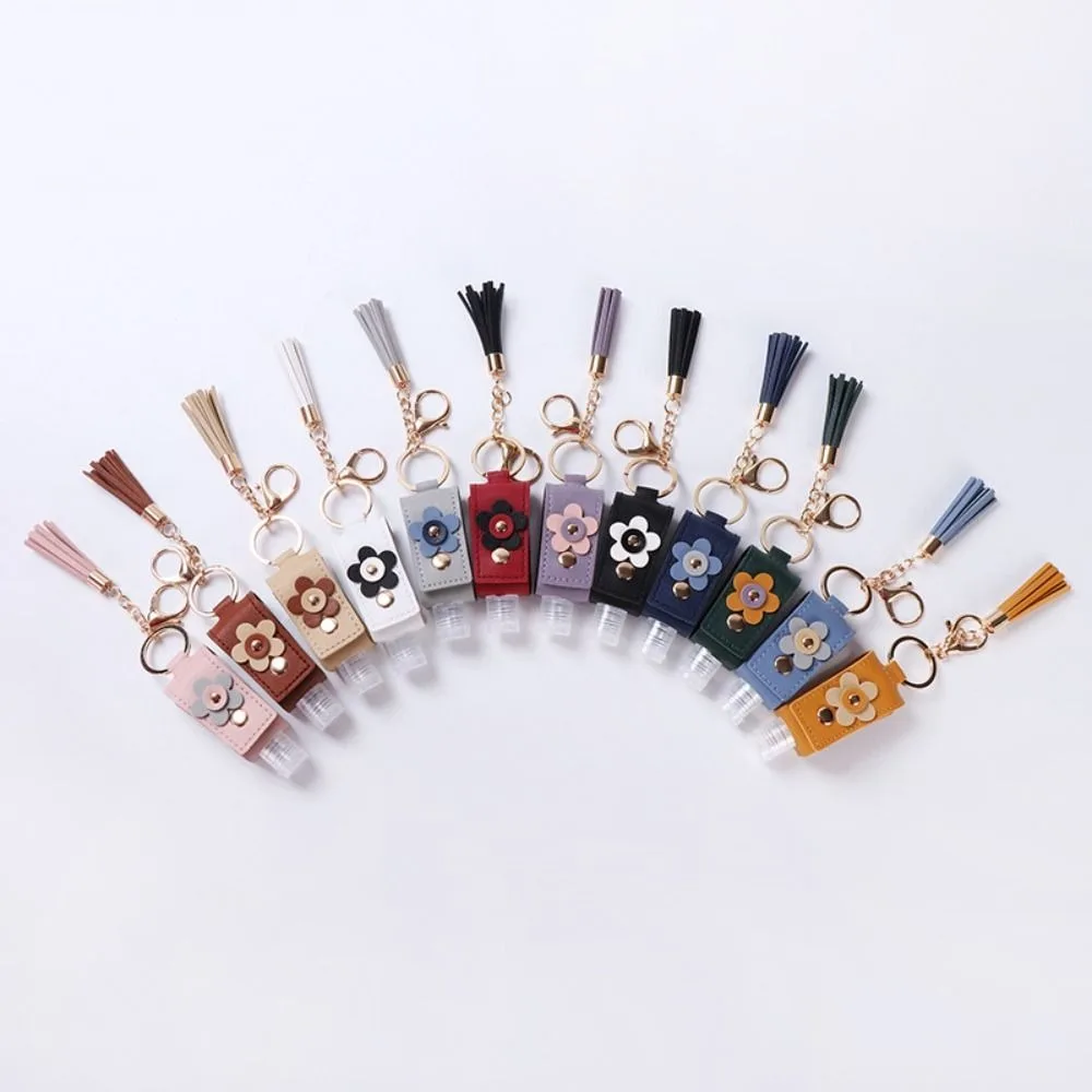 Portable 30ml Reusable Hand Sanitizer Bottle with Keychain Holder