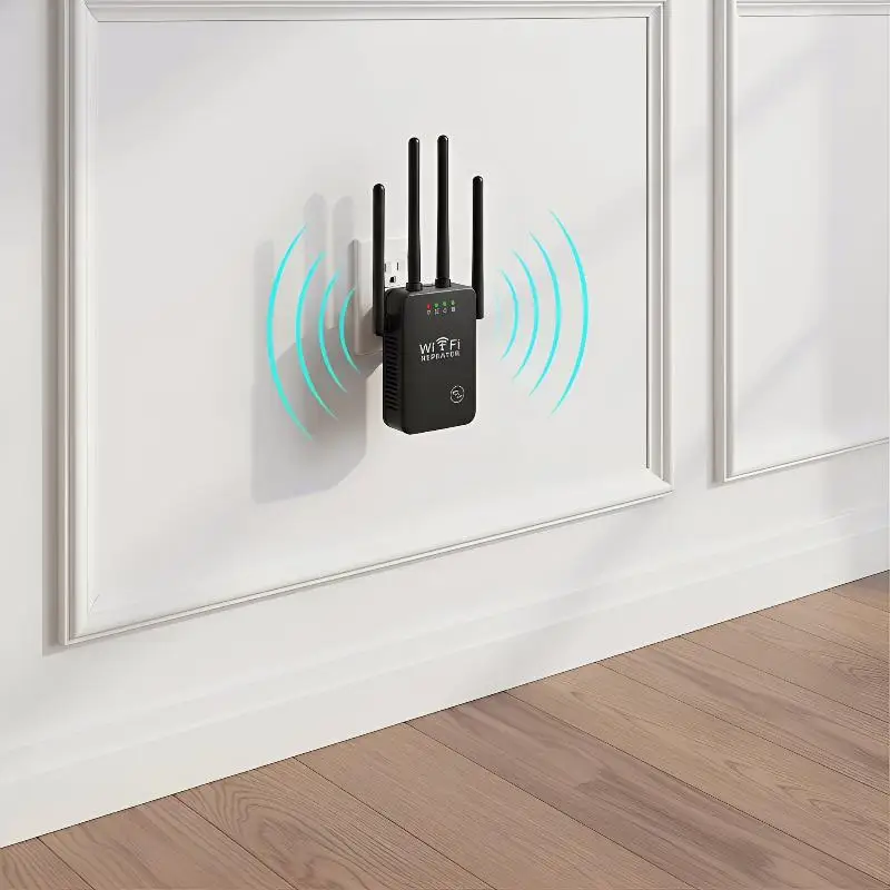 300Mbps WiFi 리피터 벽면 플러그형 범위 확장기 신호 증폭기 (대형 주택, 아파트, 사무실용)