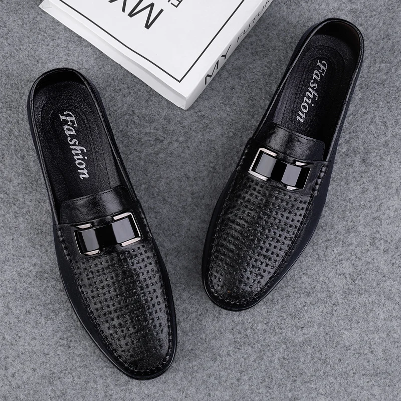 أحذية رجالية جديدة ذات لون موحد، مريحة للخارج، مقا...