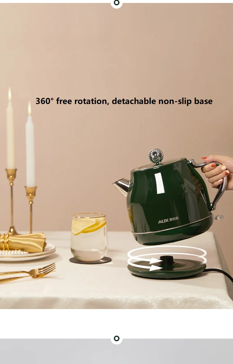 220V Electric Kettle 1.5L Water Boiling Pot Machine Home Appliance Automatic Fast Boiling Kettle Stainless Steel Inner 4