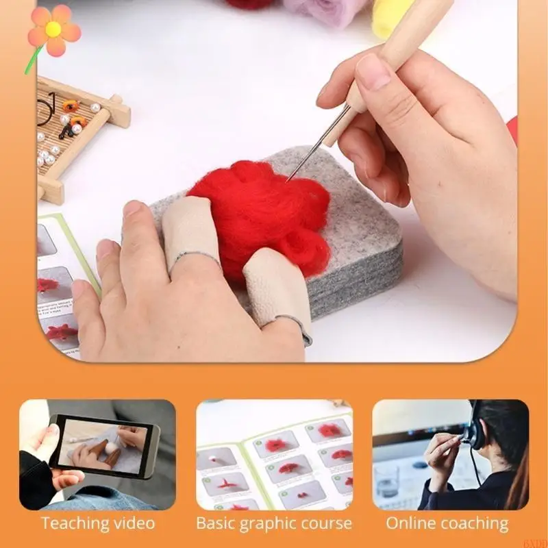 6XDD Handmade Needle Felting Kits Animal Frame Felting Needle Set for Home Decoration