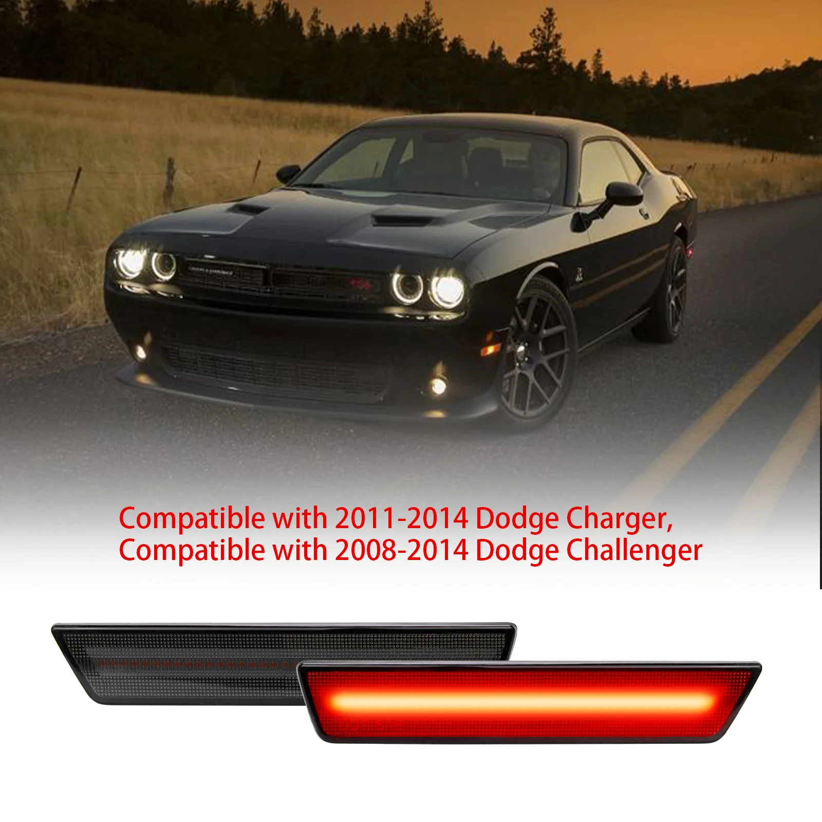 RedFullLEDSideMarkerLightFor20082014DodgeChallengerTurn