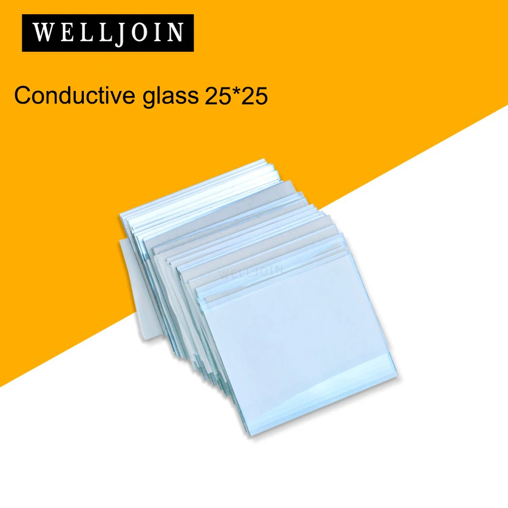 

25x25x2.2mm 6-10 ohm/sq 100pcs Lab Transparent Conductive Glass Fluorine Doped Tin Oxide (FTO) Coated Glass