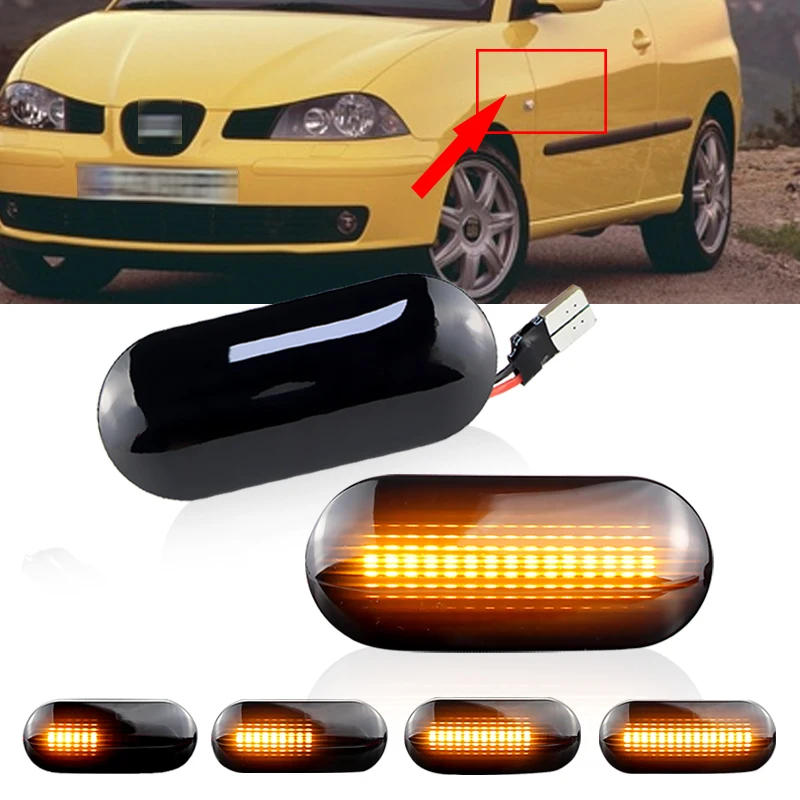 LED Dynamic Side Marker Light Turn Signal Light For SEAT Ibiza 6L 2002-2008 Cordoba Toledo Leon MK1 MK2 1996-2006 2pcs