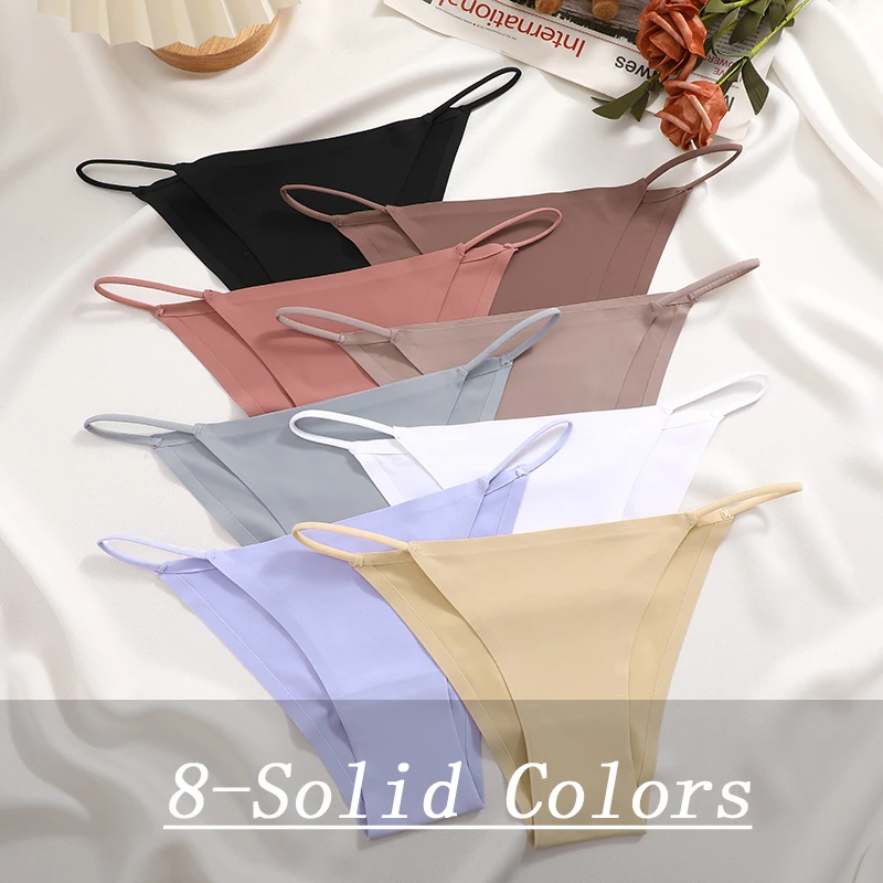 Women Panties Women Seamless Panties Sexy Low Rise Briefs for Female Mluti Colors Breathable Lingerie Ice Silk No Trace Underwear Soft S-XL