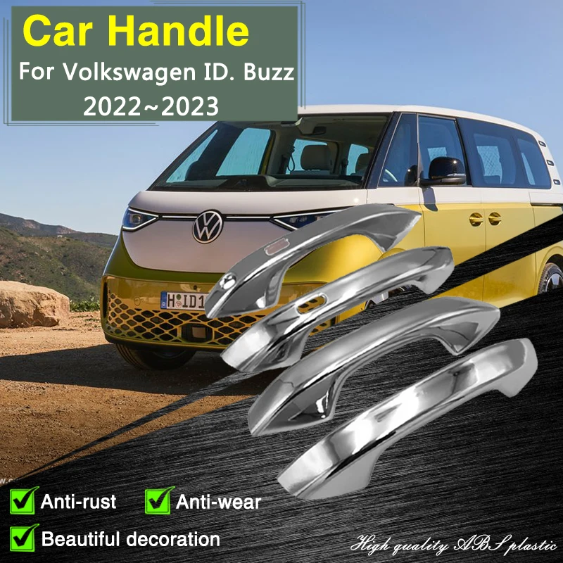 

for Volkswagen VW ID. Buzz 2022 2023 Chrome Door Handle Cover Car Exterior Accessories Gadgets Styling Protective Film Stickers