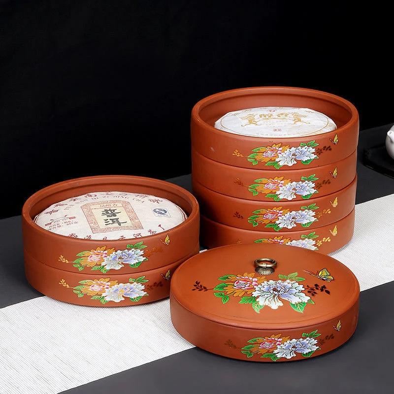 

Zisha Tea Cans Ceramic Large Candy Nuts Coffee Beans Sealed Cans To Save Tea Cake Cans with Lids for Household Food Containers