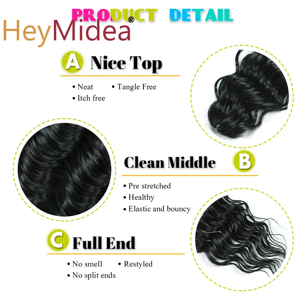 24Inch Anna Synthetic Hair Water Wave Braiding Hair Extensions Ombre Blonde Deep Wave Afro Curl Twist Crochet Hair for Women 5