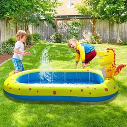 Children Swimming Pool Inflatable Spray Pool Play Water Bathtub Outdoor Dinosaur Sprinkler Game Water Mat Water Toys for Kids 3+