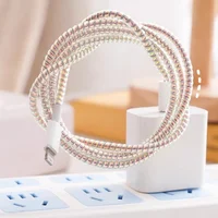 1.6M USB Charging Data Line Cable Protector Wire Cord Protection Spring Wrap Cable Winder Organizer Home Desk Accessories 5