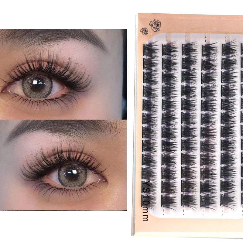 Natural Black Individual Eyelash Extensions 3D Volume Faux Lashes
