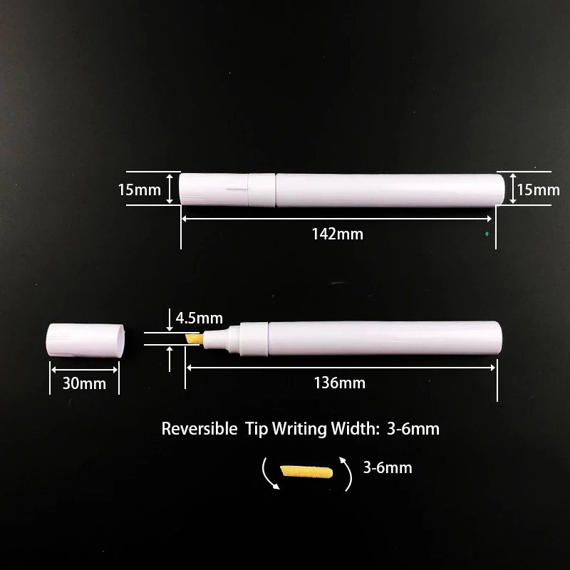 Paint Pen Empty Refillable Pen Blank Double Head Reversible Nib Paint Pen Fine Nib Marker Aluminum Pipe Paint Accessories