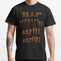 Street Fighter 2 II E Pixel art video game T-Shirts Men Vintage Pure Cotton printed Tee Shirt T Shirts Summer Clothes - fighter Ken, XXXL