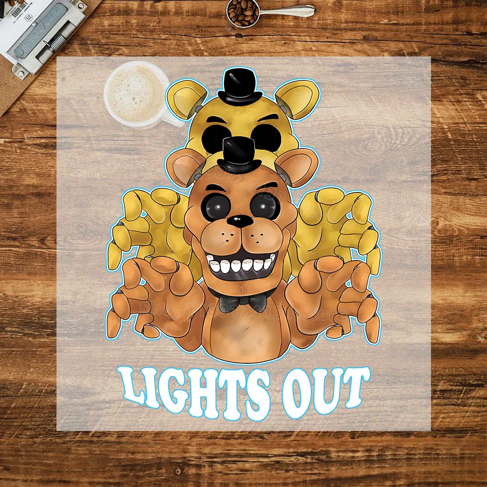 FNAF-Inspired Heat Transfer Stickers for Clothing - T-Shirt DIY Anime Patches Collection
