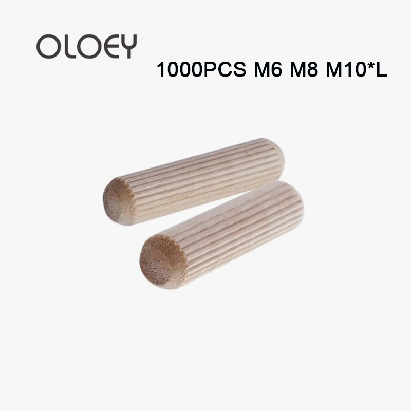 1000pcs-M6-M8-M10-L-Hardwood-Wooden-Dowel-Cabinet-Drawer-Round-Fluted ...